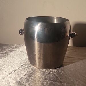 Towle Retro Stainless Steel Ice Bucket Silver Barware Wedding Gift